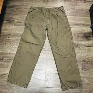 Crossfire Men’s Dark Brown Fleece Lined Canvas Carpenter Pants Size 40x34